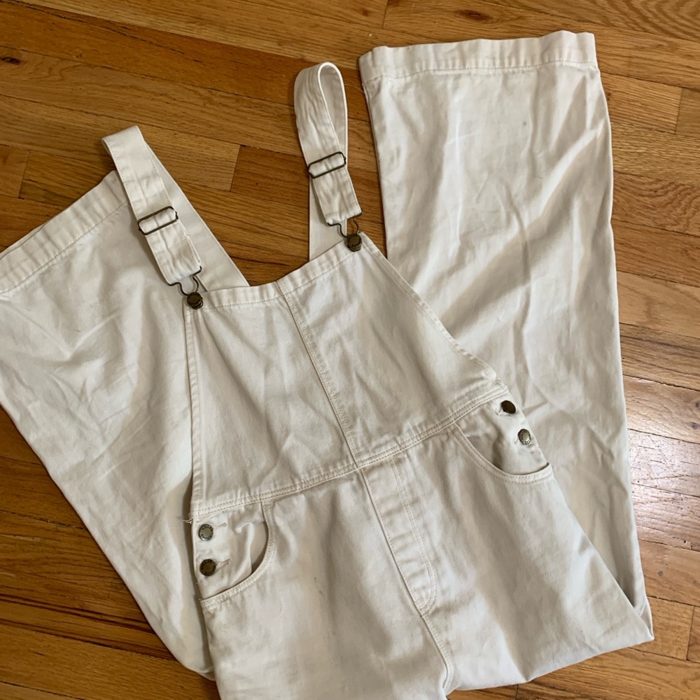 ROLLA’S Cream Wide Leg Overalls